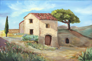 Cabanon avec le grand pin Huile